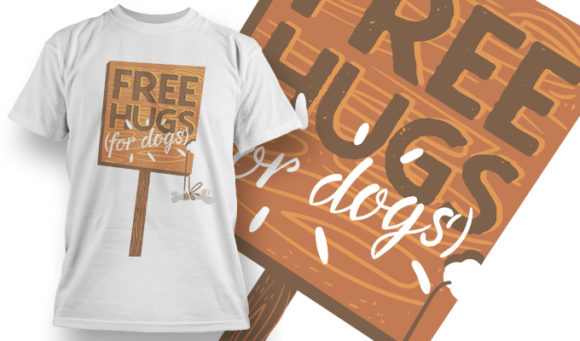 Free hugs for dogs T-shirt design 1505 1