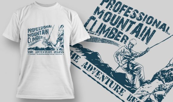 Professional mountain climber T-shirt design 1536 1