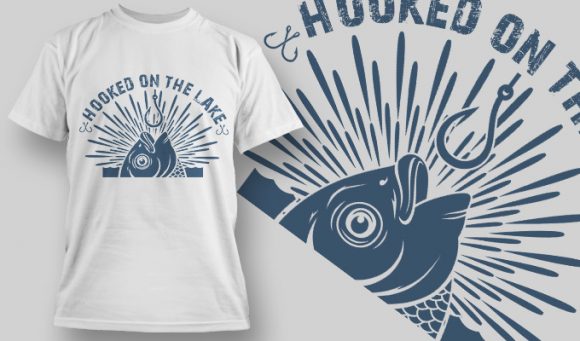 Hooked on the lake T-shirt design 1550 1