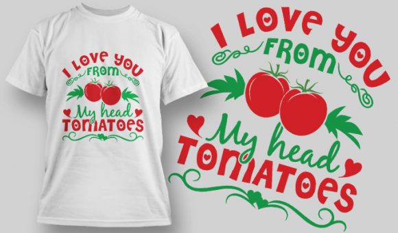 I love you from my heart tomatoes T-shirt design 1578 1