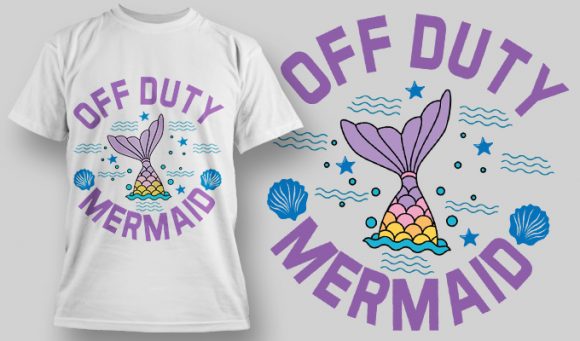 Off duty mermaid T-shirt Design 1598 1