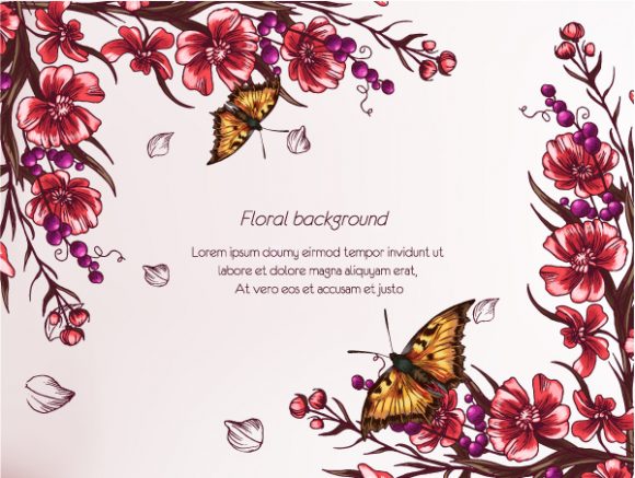 floral vector background illustration 1