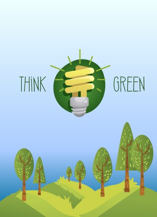 Think-green, Eco Vector Illustration Illustrated Flat Vector Set 1
