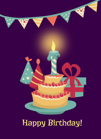 Brilliant Happy-birthday Vector Illustration: Illustrated Flat Vector Illustration Set 1