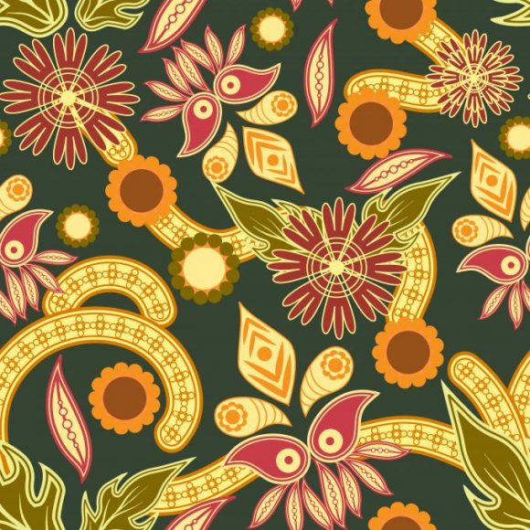 Striking Seamless Vector Artwork: Vector Artwork Seamless Pattern With Floral 1