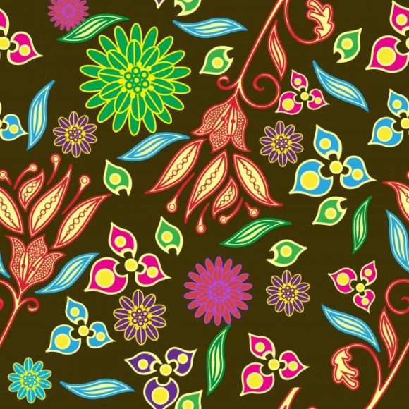 Awesome Seamless Vector Image: Vector Image Seamless Pattern With Floral 1