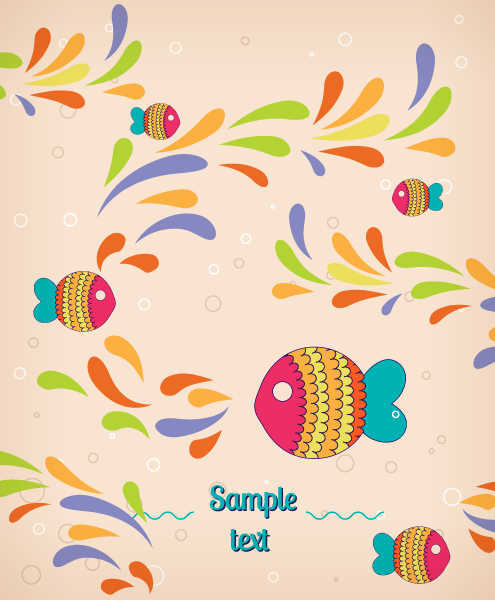 Exciting Element Vector Illustration: Vector Illustration Background Illustration With Fish, 1