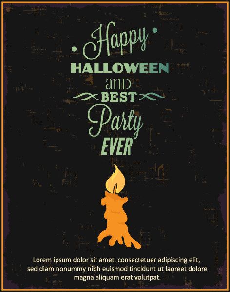 Awesome Vector Vector Graphic: Halloween Vector Graphic Illustration With Candle 1