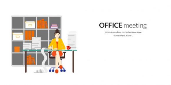 Style, Vector, Meeting, Office, Creative Vector Artwork Office Meeting Vector Illustration Flat Style 1