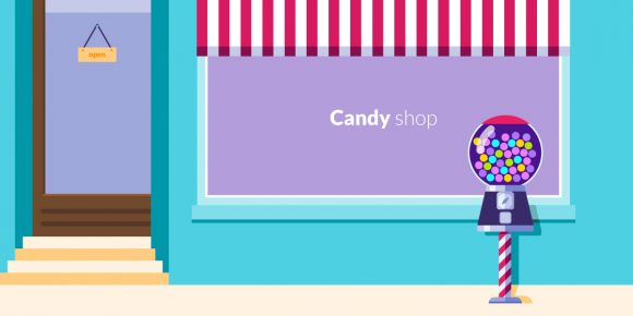 Striking Candy Eps Vector: Candy Shop Eps Vector Illustration 1
