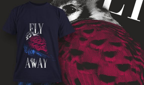 Fly away T-shirt design 1633 1