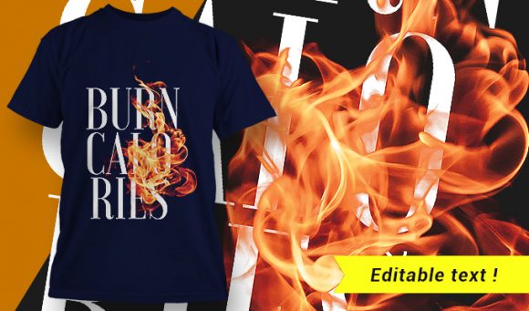 Burn calories T-shirt design 1656 1