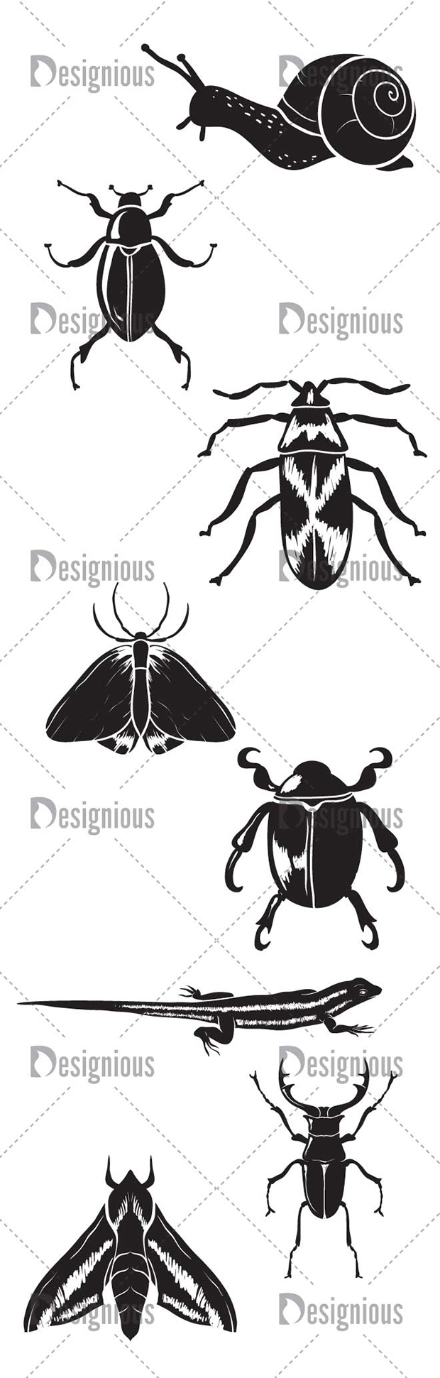 Vector Bugs Snails Pack 1 2