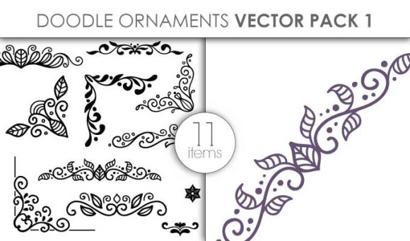 Vector Doodle Ornaments Pack 1 1