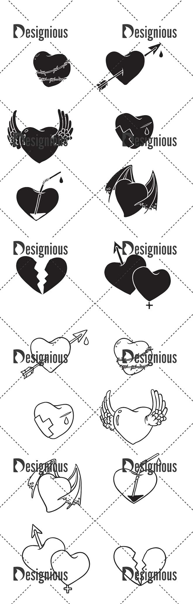 Vector Hearts Pack 7 2