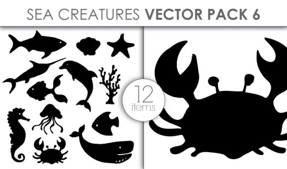 Vector Sea Creatures Pack 6 1
