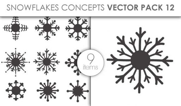Vector Snowflakes Pack 12 1