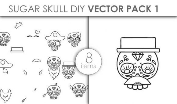 Vector Sugar Skull Kit Pack 1 1