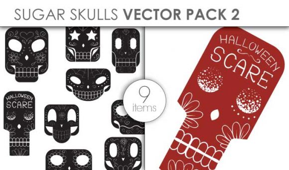 Vector Sugar Skulls Pack 2 1