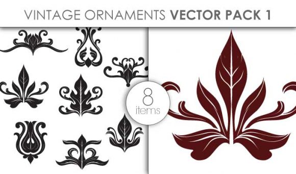 Vector Vintage Ornaments Pack 1 1