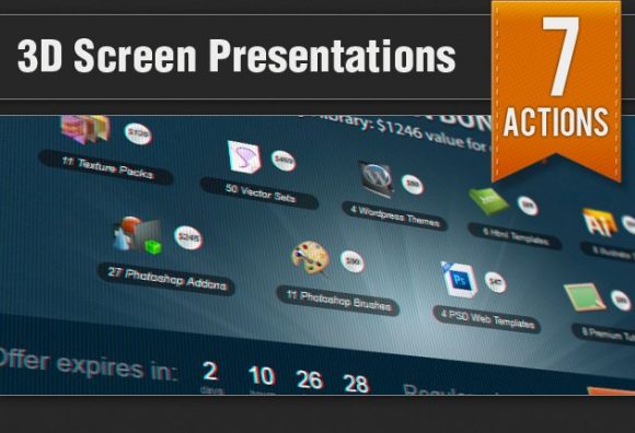 3D Screen Presentation Photoshop Addons 1