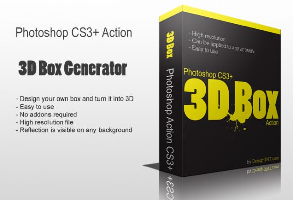 Free Photoshop 3D Box Action 1