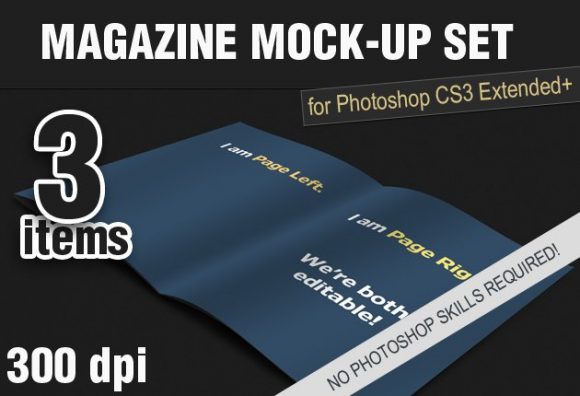 Free Photo Realistic Magazine Photoshop Mockups 1