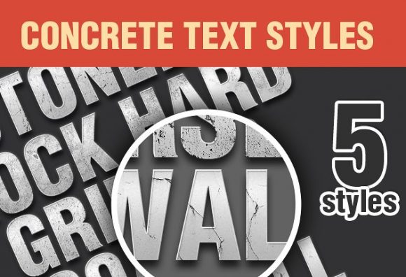 Concrete Photoshop Text Styles Set 1 1
