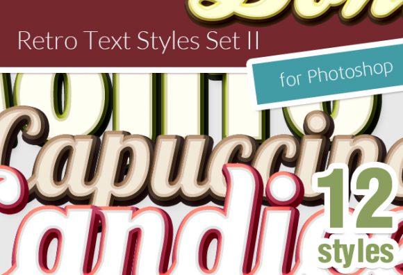 Retro Text Photoshop Styles Set 2 1