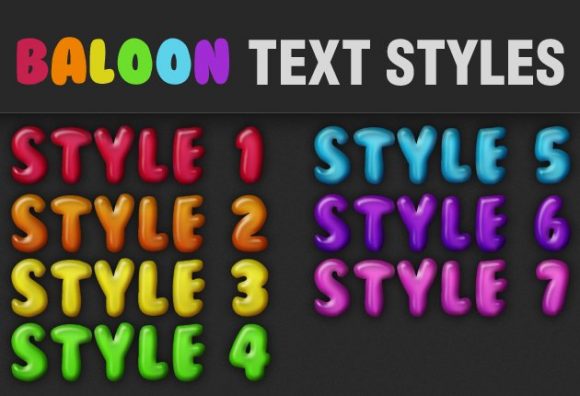 Free Baloon Text Styles for Photoshop 1