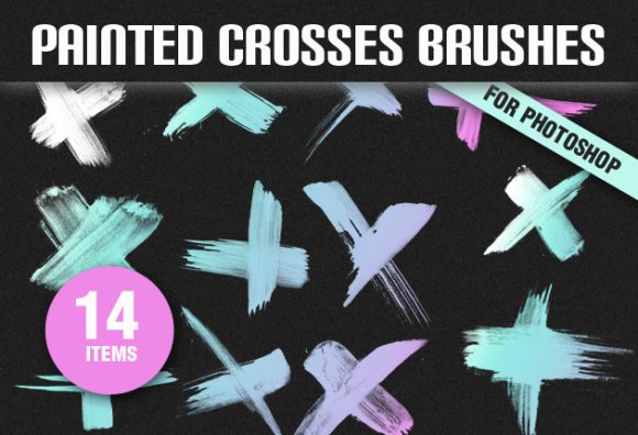 Painted Crosses Photoshop Brushes 1