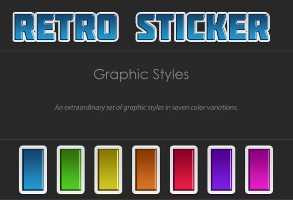 Retro Stickers Text Styles 1