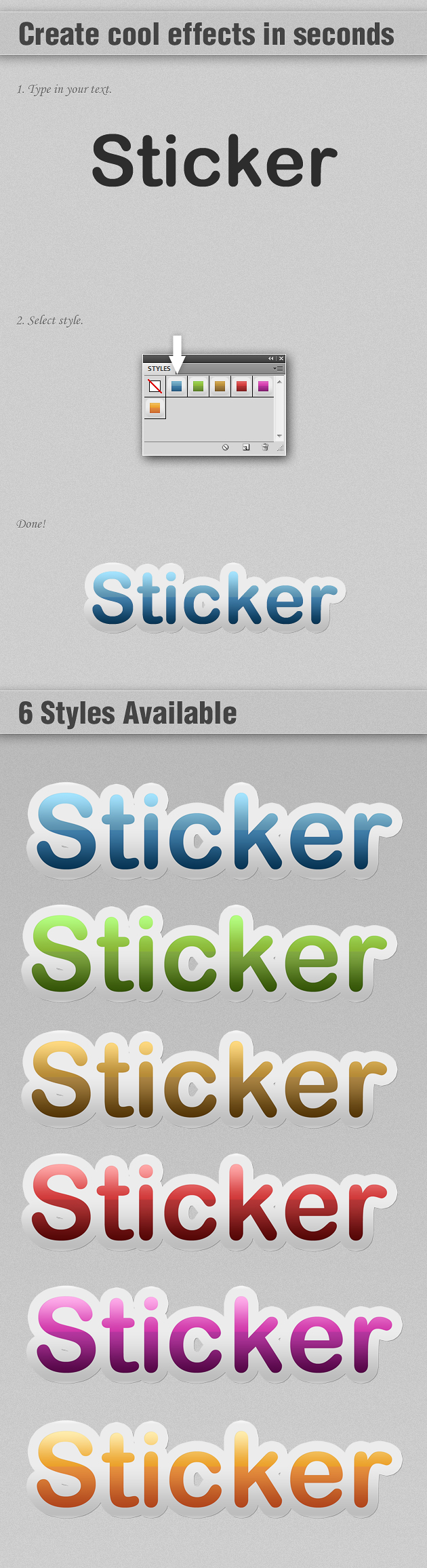 Free Sticker Photoshop Text Styles 2