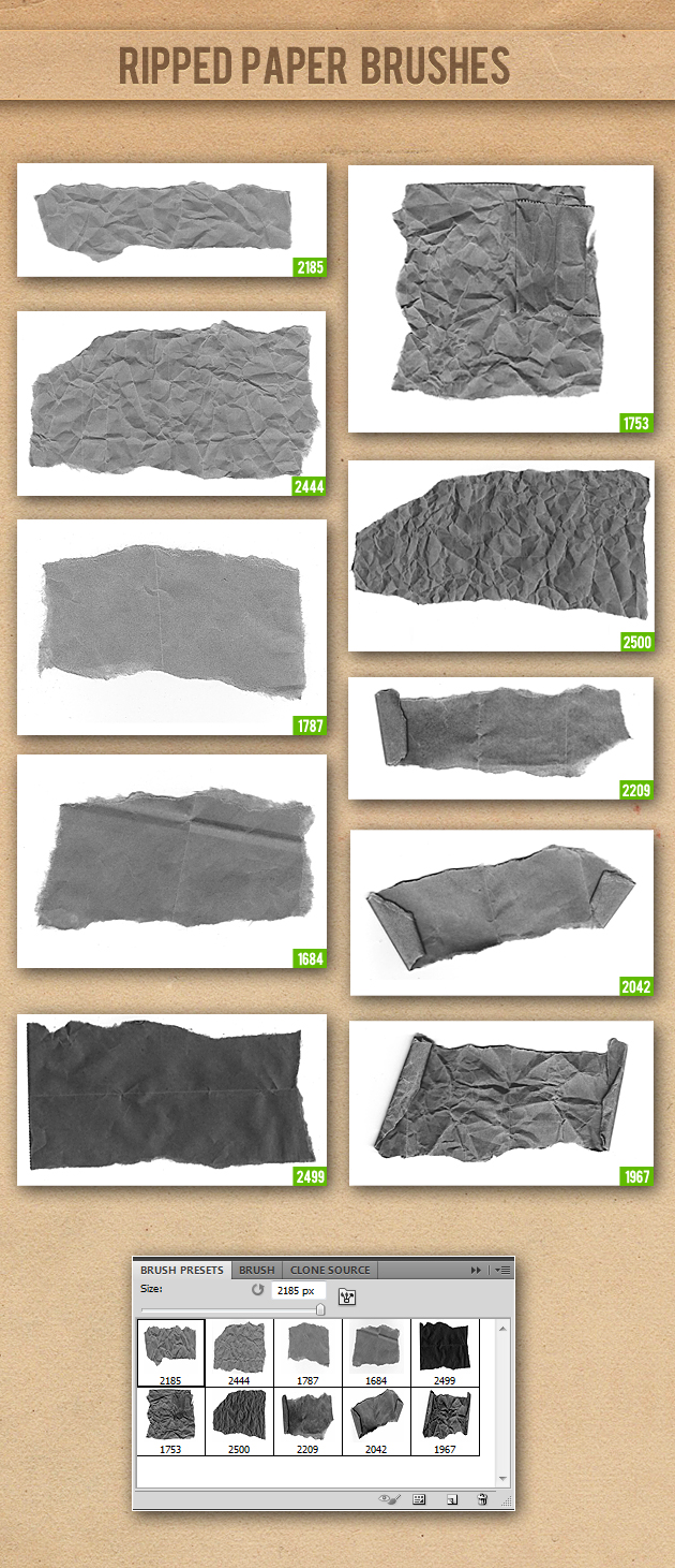 Ripped Paper Photoshop Brushes 2