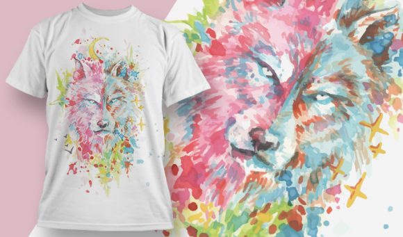 Wolf T-shirt Design 1828 1