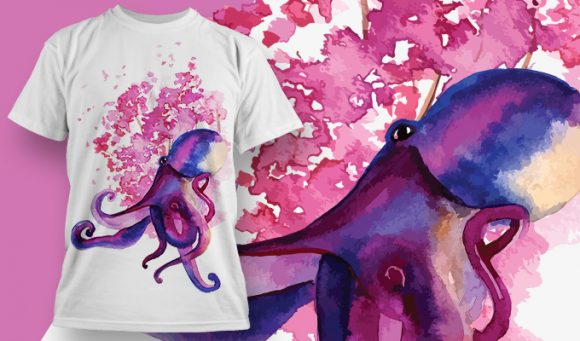 Octopus T-shirt Design 1882 1