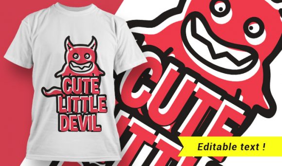 Cute devil monster T-shirt design 1930 1