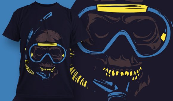 Black skull T-shirt design 1992 1