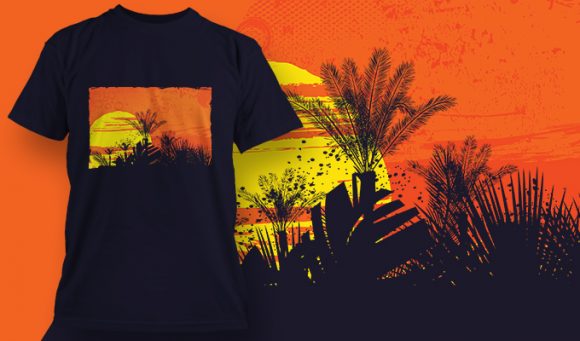Sunset T-shirt design 1999 1