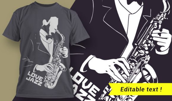 Classy saxophone T-shirt design 2008 1