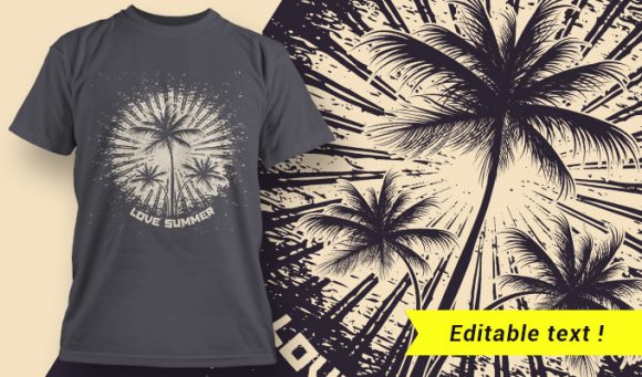 Palm tree T-shirt design 2011 1