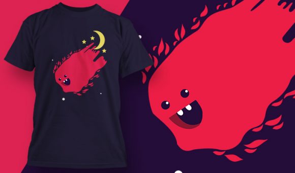 Cute moon & star T-shirt design 2012 1
