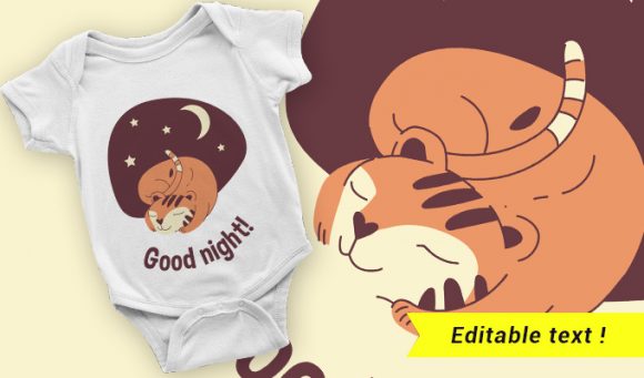 Sleeping tiger T-shirt design 2014 1