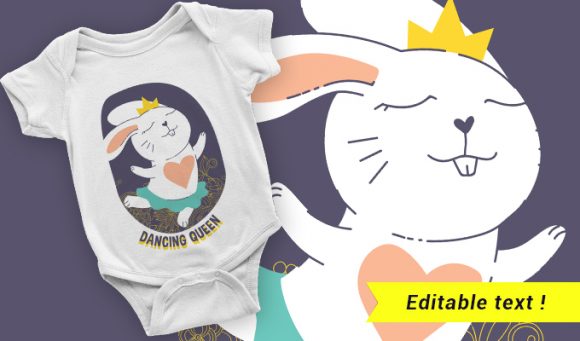 Rabbit princess T-shirt design 2016 1