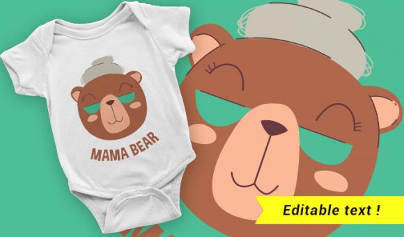 Bear mother T-shirt design 2017 1