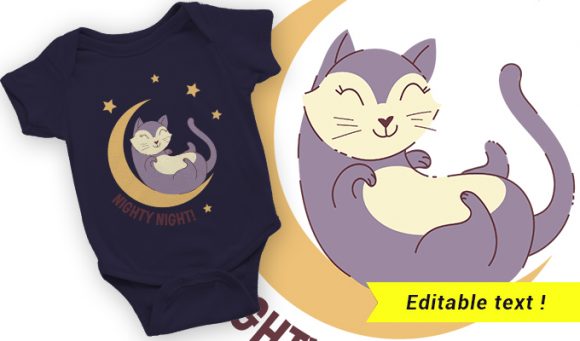Sleeping happy cat T-shirt design 2023 1
