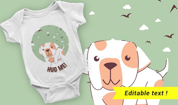 Small puppy T-shirt design 2032 1