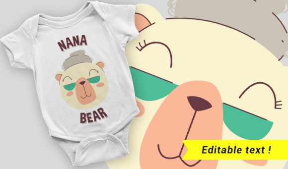 Grandma polar bear T-shirt design 2037 1