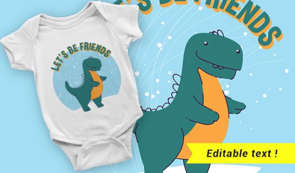 Happy dinosaur T-shirt design 2040 1