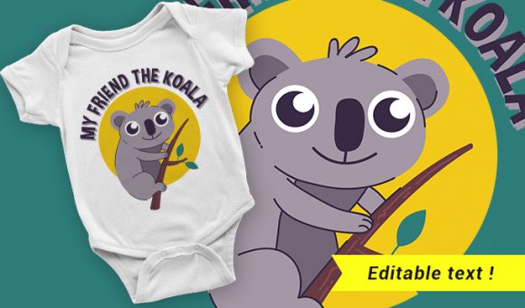 Koala bear T-shirt design 2041 1